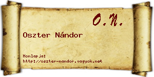 Oszter Nándor névjegykártya